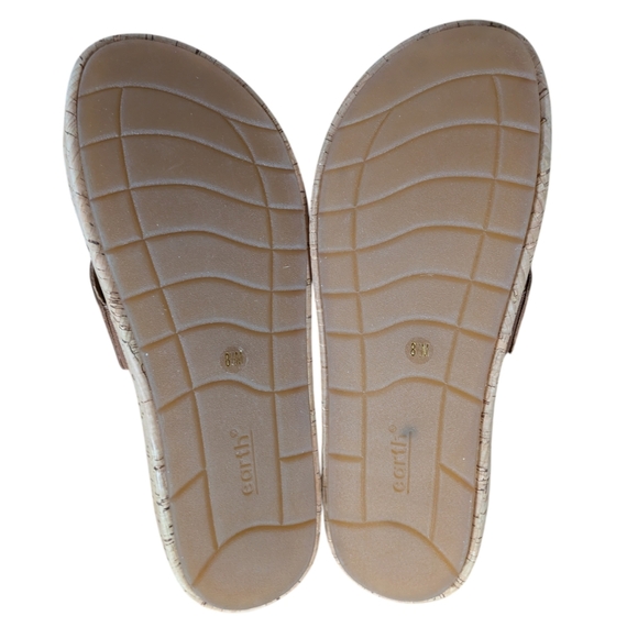 Earth Scotti Platform Leather Dark Natural Slide Sandal Size 8.5 - Picture 5 of 13